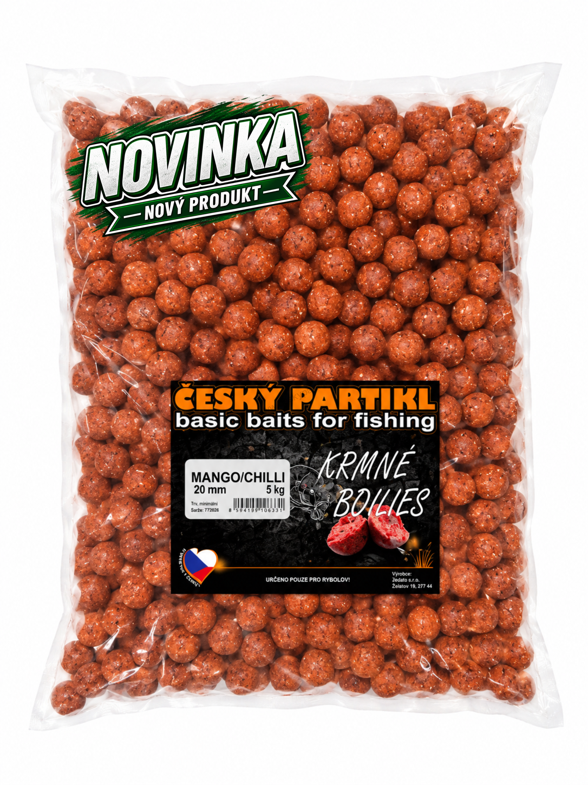 Krmné boilies 5 kg - MANGO - CHILLI